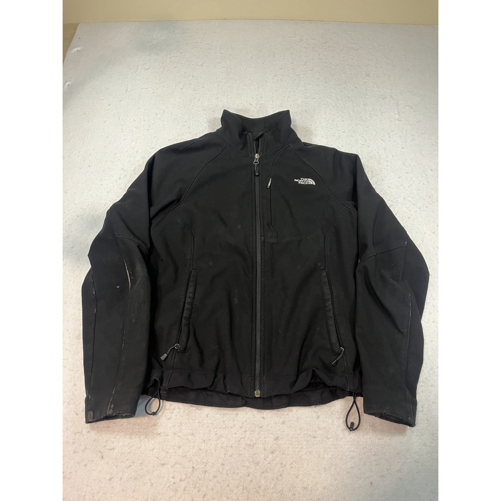 The North Face Softshell Jacket Women Medium Black Full Zip Outdoor Drawcord Hem